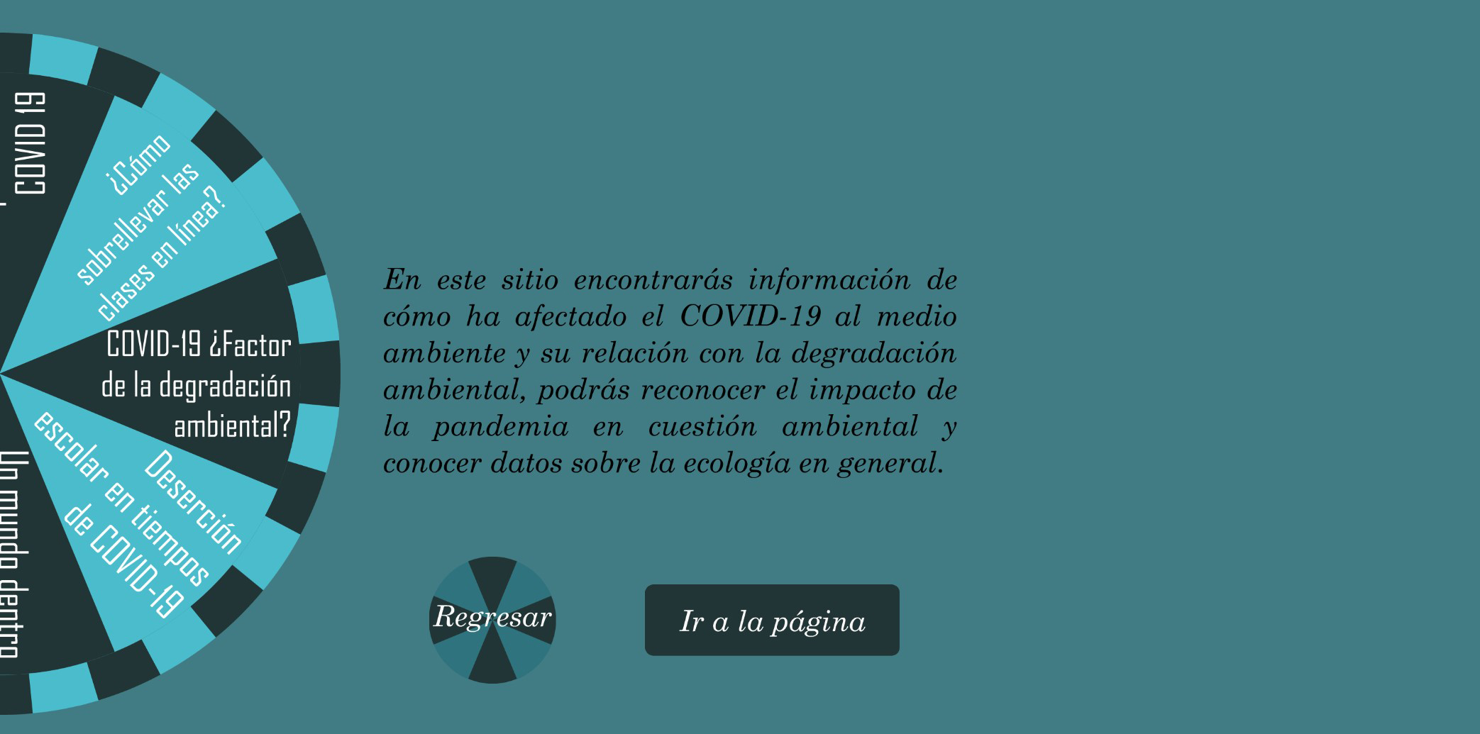 Detalle de una interfaz de micrositio educativo con elementos gráficos